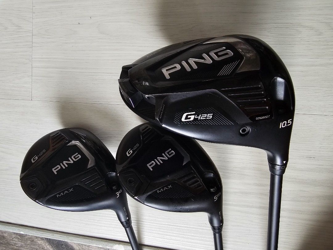 PING G425 (Category: Golf) located in Singapore. Submitted by jesohx (Listing ID 1369188317, Image 1). Description: 1. Driver 10.5° Alta JCB Stiff Shaft (SOLD) 2. 3 Wood 14.5° Alta JCB SR Shaft $240 3. 5 Wood 17.5° Alta JCB SR Shaft $240 Club covers included. Take both @ $450 Lightly Used Condition 8/10 Self collect woodlands.