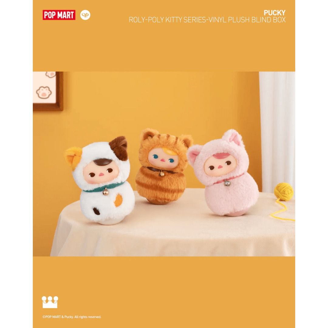 Pop Mart Pucky Roly Poly Kitty Series Vinyl Plush (Category: Designer & Blind Box Toys) located in Valenzuela. Submitted by littlechopletsph (Listing ID 1369201218, Image 3). Description: P1300 EACH / P1250 EACH IF BUYING 3 OR MORE Noble Cat Black Cat Pink Cat Red Tabby American Shorthair Calico - Opened box, sealed foil MOP: Gcash/BPI MOD: GGX/J&T/SDD.