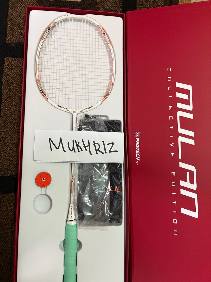 PROTECH MAGIC MULAN (Category: Racket & Ball Sports) located in Kuala Lumpur. Submitted by mukhriz17 (Listing ID 1369246719, Image 3). Description: WTS [ RACKET] : PROTECH MAGIC MULAN [ SIZE ] : 4U/G1 [ CONDITION ] : 9.5/10 ( 1 paitnchip ) [ STRING ] : Ultrasonic 63 (27 LBS) (2nd String) [ PRICE ] : RM150 [ LOCATION ] : Ampang Selangor .