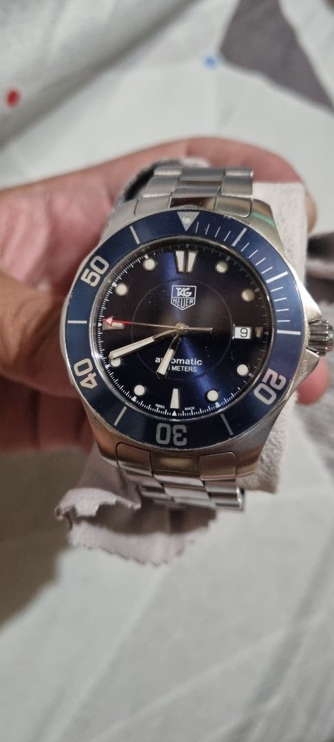 Tag Heuer Aquaracer (Category: Luxury Watches) located in Manila. Submitted by jett.jett (Listing ID 1369267464, Image 1). Description: for sale Tag Heuer Aquaracer WAB2011 Automatic, Sapphire Crystal very good condition Unit only with extra bracelet links 09393812372.