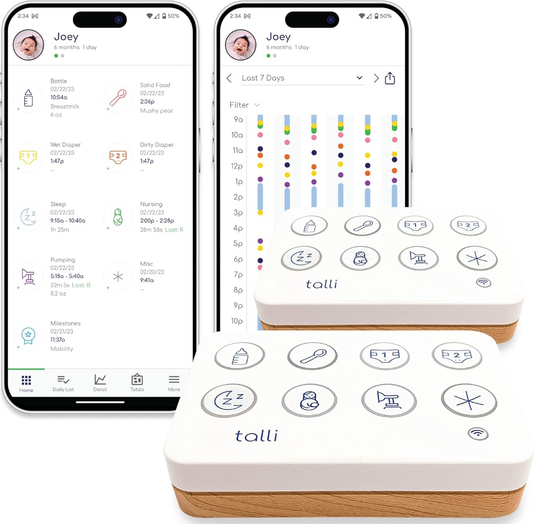 Talli Daily One-Touch Baby Tracker - Baby Monitor to Log Feedings ...