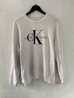 XL 2XL White CK Calvin Klein Mens Sweater Polo Shirt jacket