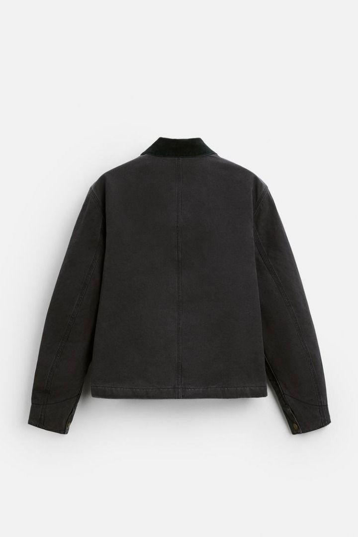 Zara Carhartt style work jacket (Category: Coats, Jackets and Outerwear) located in Manila. Submitted by el.declutter (Listing ID 1369307040, Image 3). Description: bought a few months ago for 4,6k rfs: used once lang, di na ginagamit nasa cabinet lang a bit negotiable for sure buyer MOP:GCASH COURIER: LALAMOVE around metro manila/J&T shipping fee shouldered by buyer.