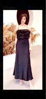 ZARA Women's Long Black Satin Silk Slip-Dress Size Medium Long Gown Dress Cocktail Dress / Evening Dress / Holiday Dress / Black Tie Party Dress / Birthday Dress / Party Dress/ Chic Dress/ Wedding Guest Dress / Formal Dress / Reception Dress