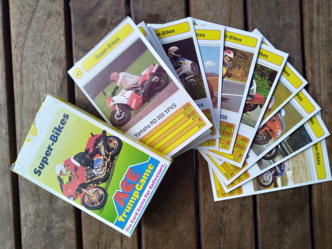 Ace Super Trump: Super-Bikes (Category: Vehicle & Diecast Models) located in Manila. Submitted by ToycoonInternationalSurplus (Listing ID 1369452209, Image 1). Description: Condition: VG+ only unused personally but not brand new as well..