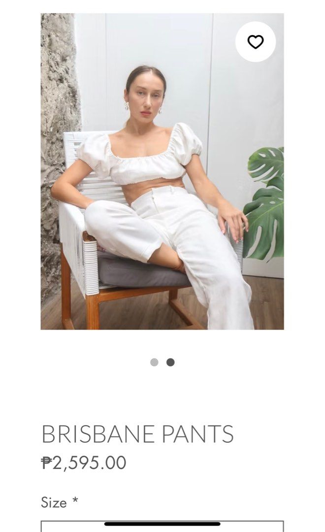 Artisanat Brisbane Pants S (Category: Other Bottoms) located in Marikina City. Submitted by declutterisse (Listing ID 1369398969, Image 2). Description: Used thrice. Just kept. Would need to be steamed to remove the creases. Nice linen material. High-waisted. This is size S (pls see photo for size chart). For reference, I'm 5'4 and this ends right before my ankles. My waist is around 27-28, it still fits but medyo tight. Better fit for 25-26. Rfs