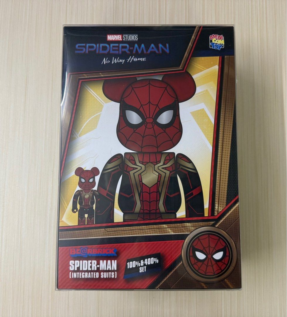 BE@RBRICK - BE@RBRICK SPIDER-MAN 100％ &amp; 400％ 黒赤セット BE@RBRICK (ベアブリック) スパイダーマン ベアブリック