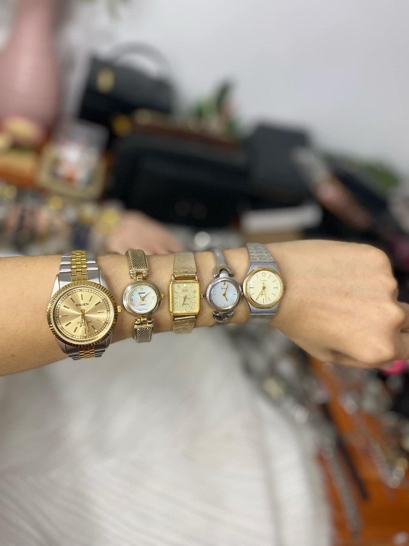 Classic Vintage Watches (Category: Luxury Watches) located in Bulacan. Submitted by shopyourstyleph (Listing ID 1369476230, Image 1). Description: Gruen Precision Seiko Citizen Timex.