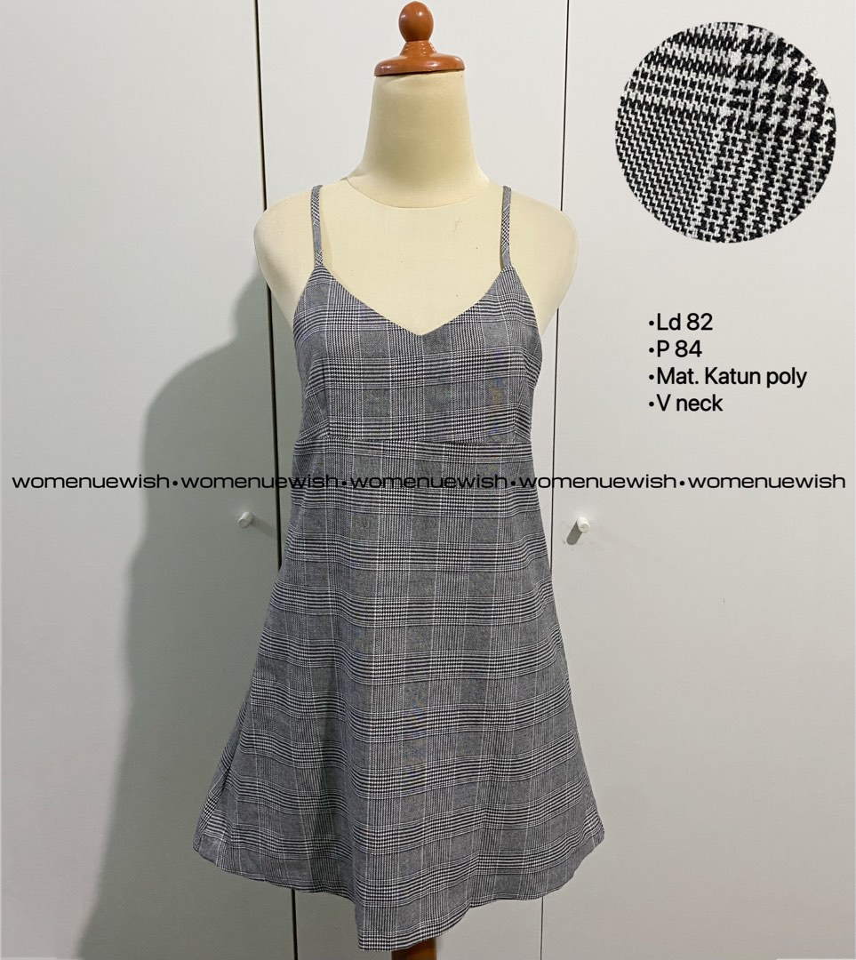 Grey Plaid mini dress