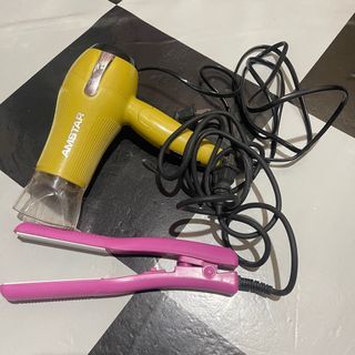 Hair blower hair iron