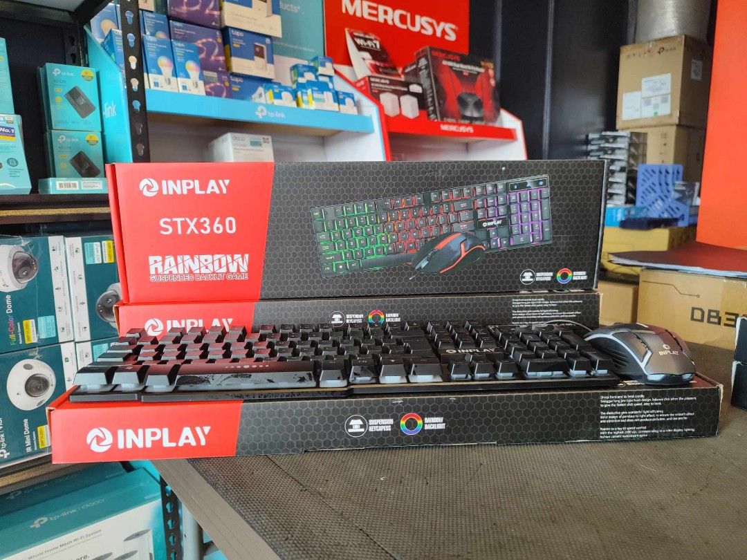 Inplay STX360 Rainbow Backlight Keyboard and Mouse Combo Black (Category: Computer Keyboard) located in Makati City. Submitted by slaccessoriesshop (Listing ID 1369371589, Image 1). Description: Inplay STX360 Rainbow Backlight Keyboard and Mouse Combo Black 💥 ELECTRONICS, COMPUTER ACCESSORIES AND APPLIANCES 💥 All Items - Original / Brand New / Sealed We issue SALES INVOICE With WARRANTY RECEIPT With TECHNICAL SUPPORT Accepting BULK ORDERS Same 