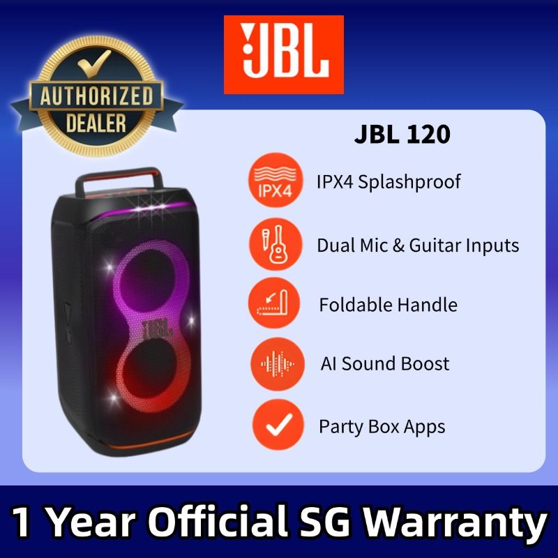 JBL 120 Party Box | Foldable Handle | AI Sound Boost | Dual Mic ...