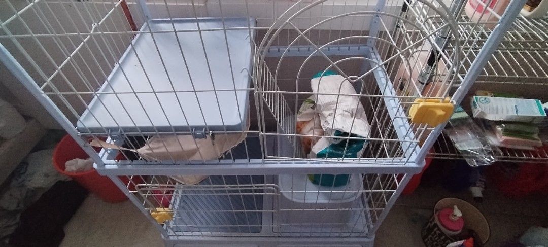 Large 3-Tier Cat Cage (Category: Homes & Other Pet Accessories) located in Singapore. Submitted by yeonashahrul7979 (Listing ID 1367240880, Image 3). Description: Selling a lightly used 3-tier Cat cage. It comes with a few accessories, including a hammock , cat litter located inside the cage(drawer) , and a food dish. The cage is in good condition and has been cleaned thoroughly. It is perfect for cats.
