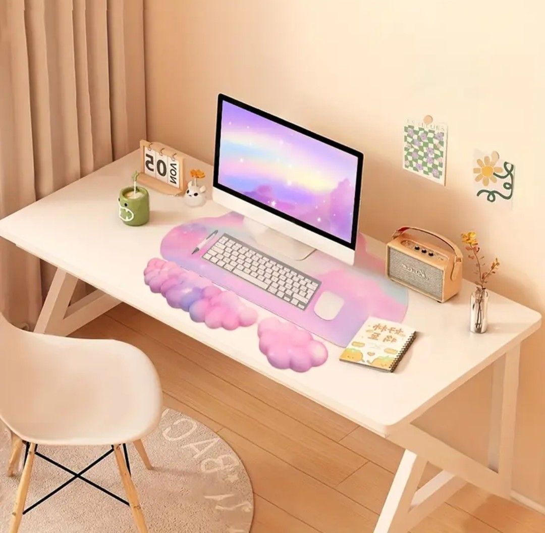 Large 4pcs Cloud Mouse Pad Set (Category: Mouse & Mousepads) located in Caloocan City. Submitted by thestylishera (Listing ID 1369349540, Image 1). Description: BRAND NEW 4pcs Cloud Mouse Pad Set, Large Mouse Pad, Keyboard Wrist Guard, Wrist Rest Mouse Pad, and Coaster Set, Ergonomic Computer Desk Wrist Guard, for Home/Office/Game.