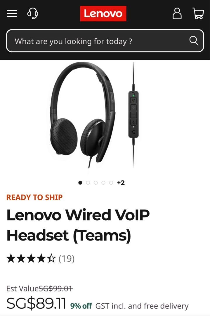 Lenovo Wired VoIP Headset (Teams) (Category: Headphones & Headsets) located in Singapore. Submitted by tangruikien2000 (Listing ID 1369333212, Image 1). Description: .