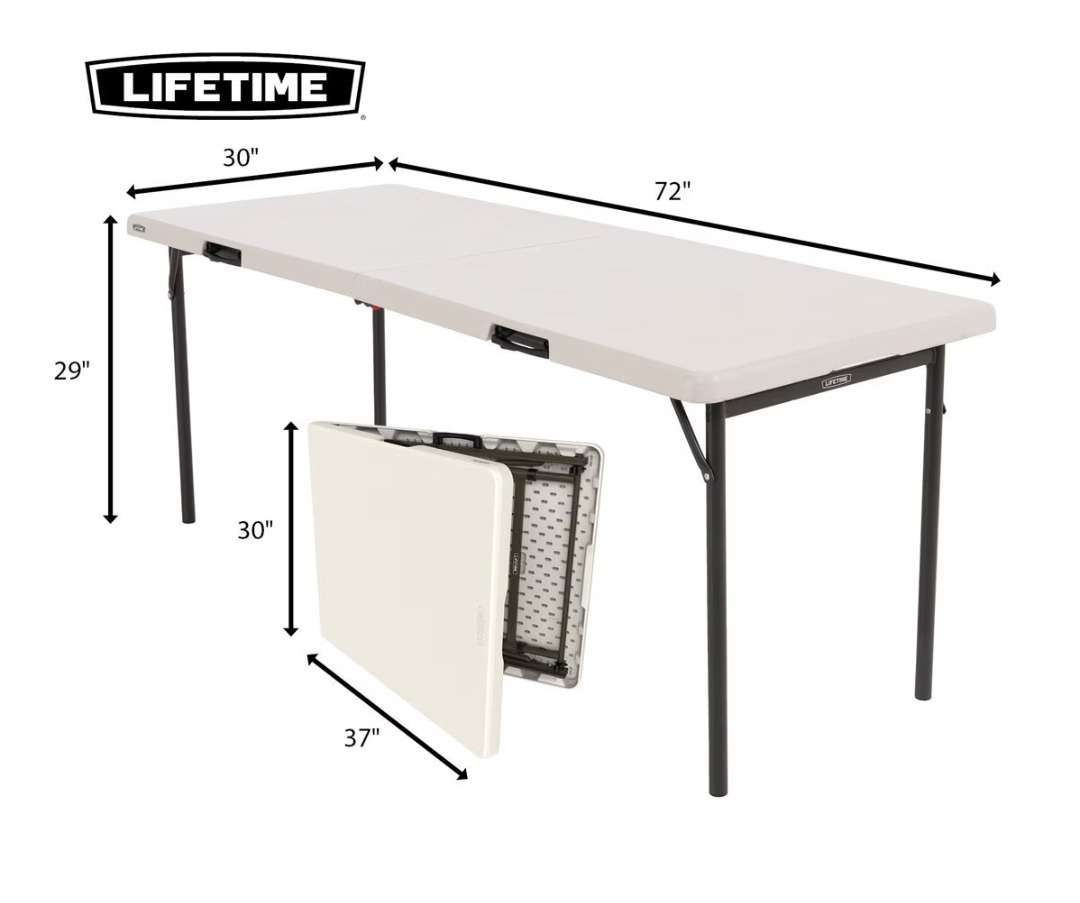 LIFETIME brand folding table (color: white), Furniture & Home Living ...