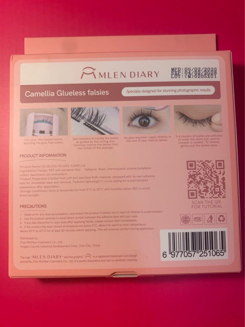 (Camellia) Mlen GLUELESS False Eyelashes (Category: Makeup) located in Manila. Submitted by flowett (Listing ID 1369409489, Image 3). Description: Glueless Falsies 10-14mm Curl Loc: Sta Mesa Manila -add ₱50 only for tweezers -I have other designs available if interested 😊.