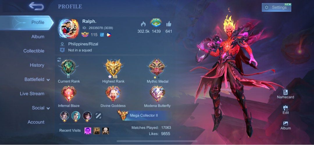 Mobile Legends (ML) account for sale (Category: Others) located in Quezon City. Submitted by ralphangeles (Listing ID 1369491611, Image 1). Description: Hello, Carousell users! Hope you guys are doing well. Thank you for viewing my ad. I’m selling my ML account. First owner. I’ve been playing the game since 2017. Super loved the game until I became busy at work and family. I need a new owner who will take good care of this account. It has a lot o