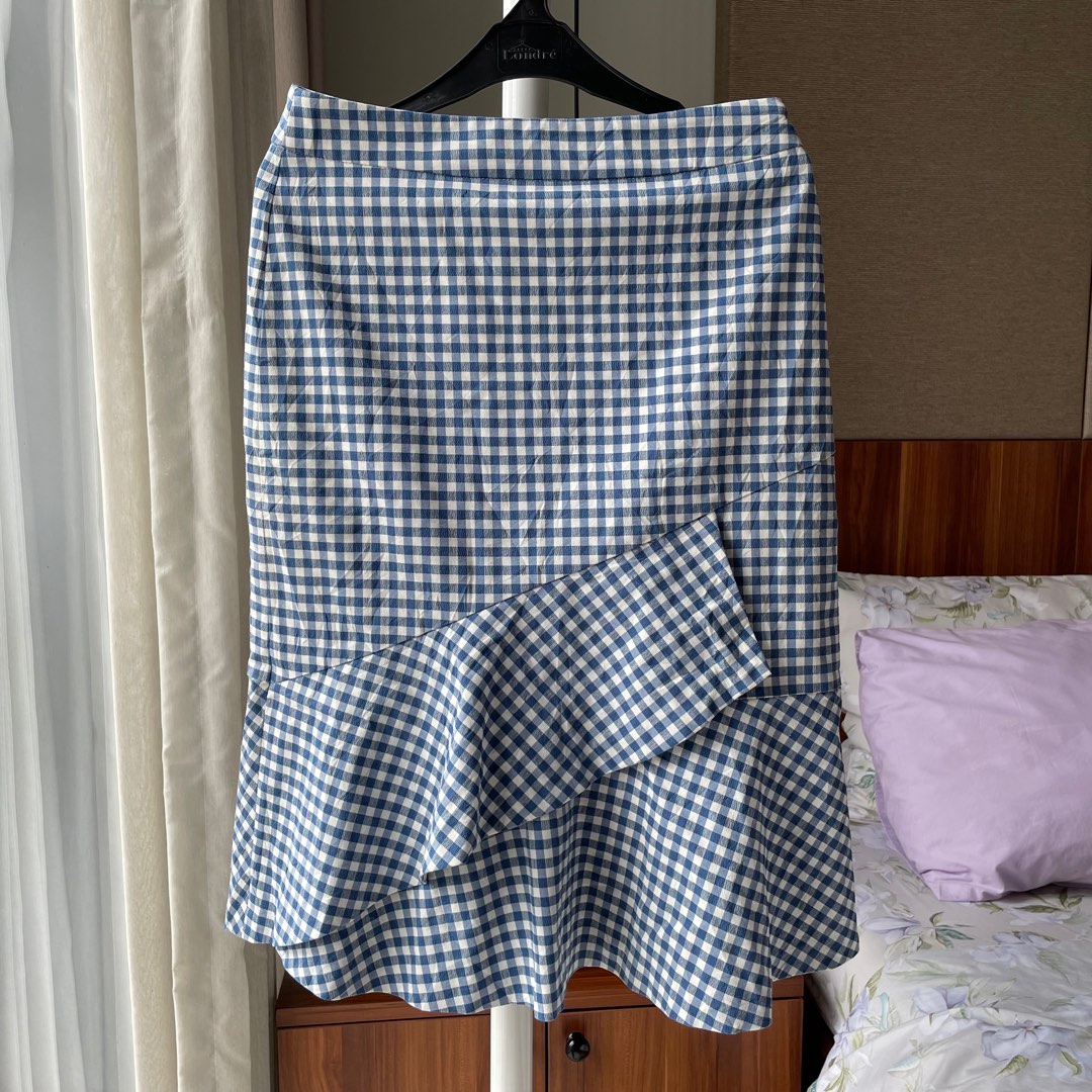 Nanami Midi Skirt in Shadow Blossom Blue Chiffon