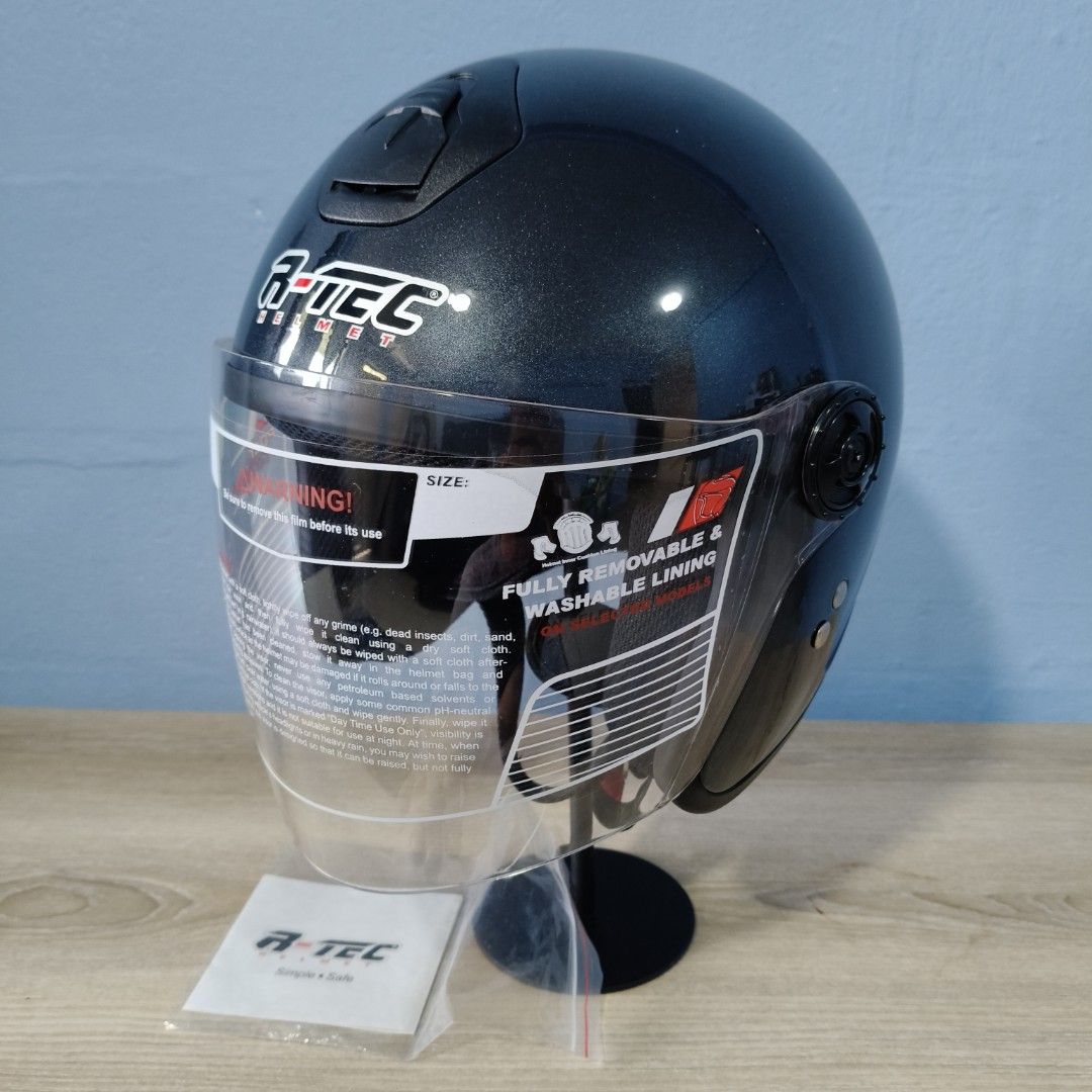 Rtec 16 NEW R-TEC GLOSSY GREY HELMET, Motorcycles, Motorcycle Apparel on Carousell