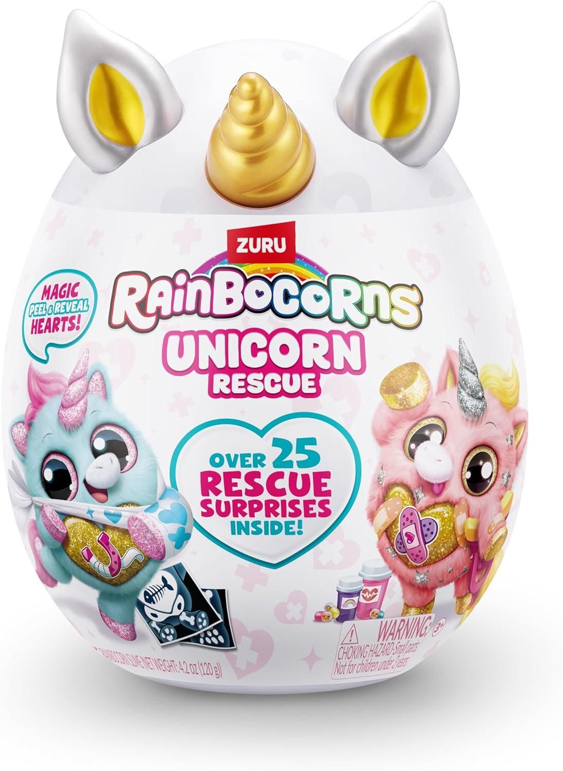 Rainbocorns Unicorn Rescue Surprise White By ZURU Collectible Plush 