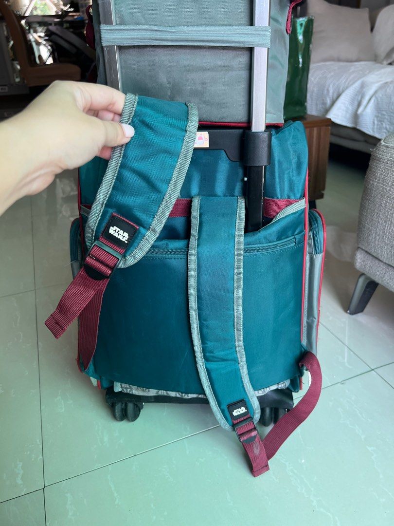 School bag trolley star wars (Category: Backpacks) located in Quezon City. Submitted by francisresu (Listing ID 1369452494, Image 3). Description: Pre loved school trolley bag Good condition With lunch bag With UNUSED water bottle No problem No issue Ready for pick up / shipping Loc: Meycauayan, bulacan.