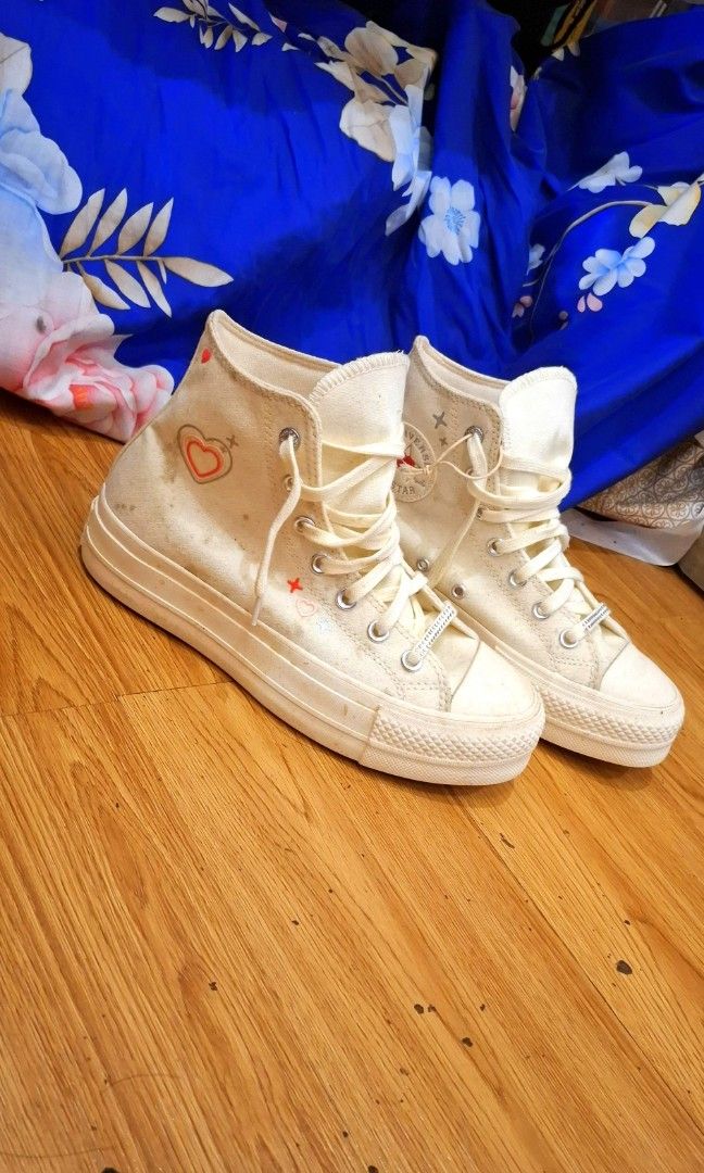 Sepatu converse ORI chuck taylor all star lift platform HI Y2K heart egret