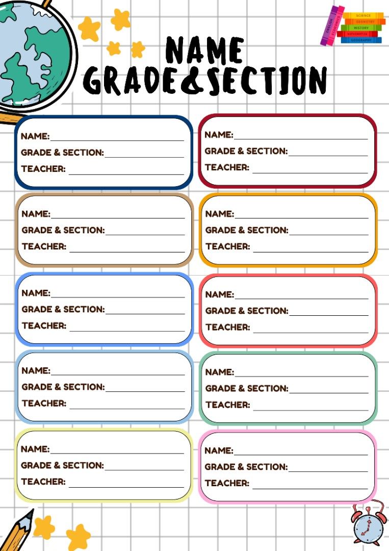 Subject Stickers for Notebooks Back to School (Category: Stationery & School Supplies) located in Quezon City. Submitted by richelle_ (Listing ID 1369492176, Image 2). Description: For as low as 30 pesos you can avail our Subject Sticker and Name Sticker label. No worries we ship nationwide..
