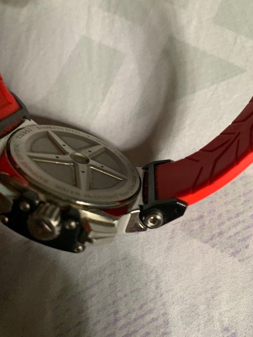 Tissot T race rubber band (Category: Men's Watches) located in Guimba. Submitted by ynok0430 (Listing ID 1369324245, Image 3). Description: Minimal usage Authentic,hairline scratch sa harware na minimal di maiwasan No box,just the watch Bought un sg No to other form of payment abd transaction except GCASH AND MEET UP if worried.