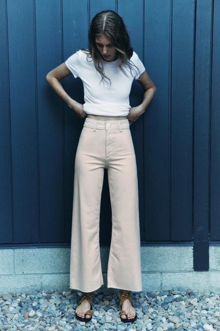 Zara Zw Premium Jeans The Marine Straight Zara Jeans Zw Premium Straight STRAIGHT CUT HIGH WAIST JEANS ZW