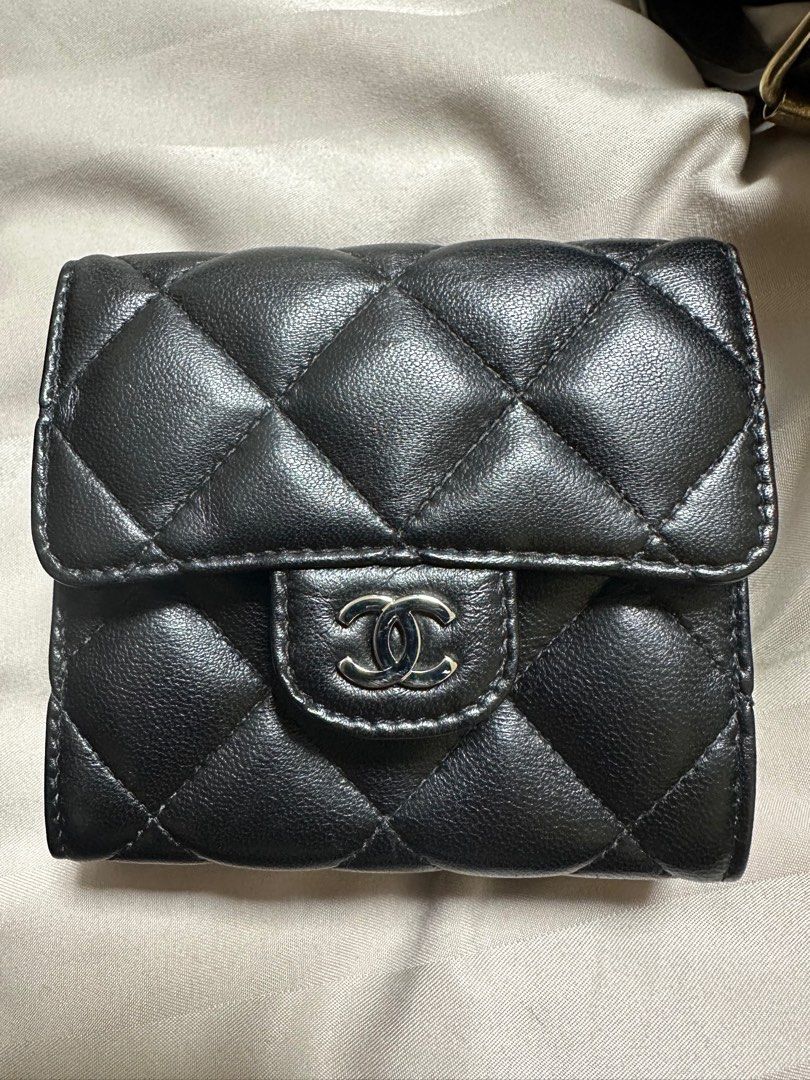 CHANEL CLASSIC QUILTED LAMBSKIN COMPACT DOUBLE WALLET (Category: Luxury Bags & Wallets) located in Mandaluyong City. Submitted by katrinaorante (Listing ID 1369588245, Image 1). Description: CHANEL CLASSIC QUILTED LAMBSKIN COMPACT DOUBLE WALLET Bought in Japan Good condition Small wallet with box and cards This is so sulit ang ganda!.