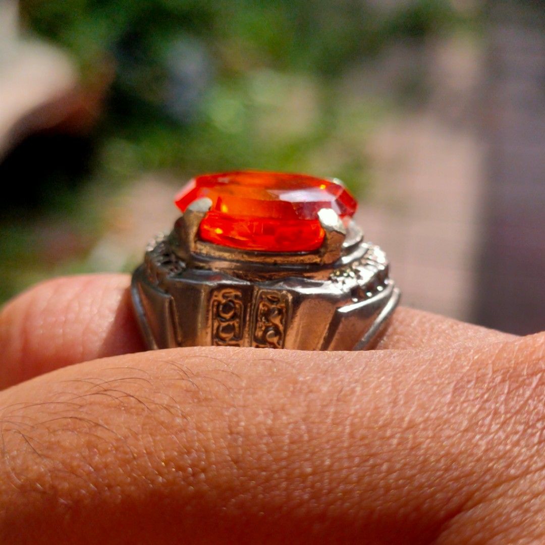 Cincin Padparadscha Lab Created Siam Siem Paparaca Orange Sapphire