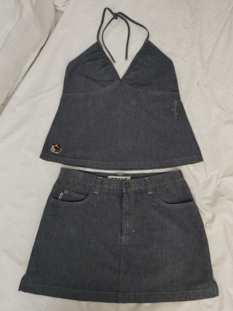 ENYCE Y2K DENIM COORDINATES (Category: Sets or Coordinates) located in Quezon City. Submitted by thebutingthings (Listing ID 1369614574, Image 1). Description: never been used US BRAND ENYCE FITS BEST MEDIUM FRAME.