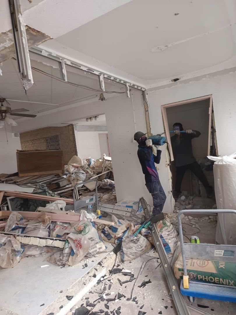 Hacking /Dismentle /Disposal /tile/tiling/painting /partition wall/tiles work/full house renovation62853069863427112