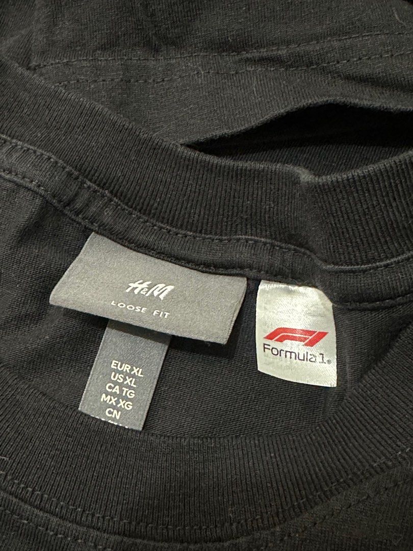 H&M x Formula 1 (Category: Tshirts & Polo Shirts ) located in Manila. Submitted by randomitems1006 (Listing ID 1369680422, Image 3). Description: For sale only! H&M Formula 1 shirt Size XL on tag 25.5 x 27 (WxL) No issues Loc: qc.