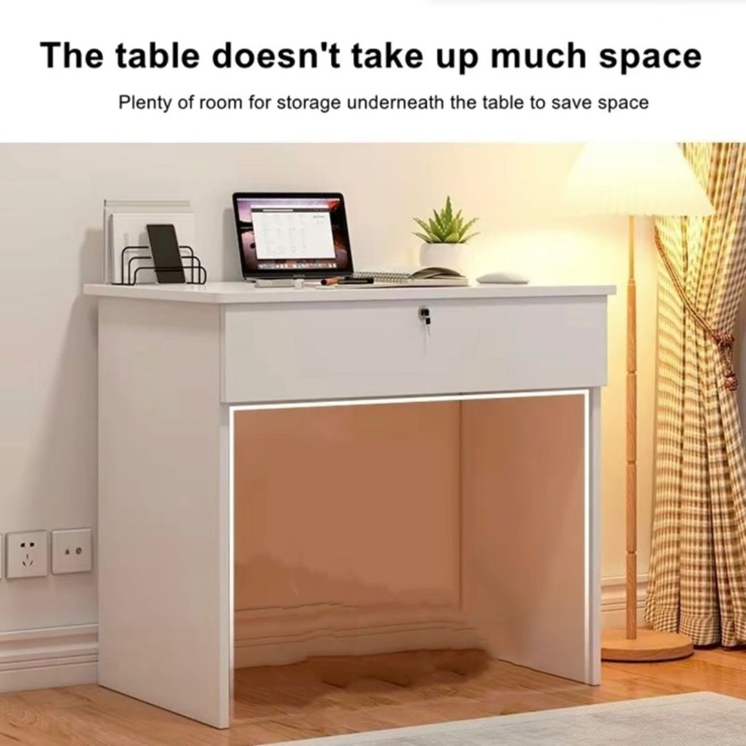 Lockable Study Table | Minimalist Writing Desk Table | Drawer ...