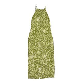 Mango Green Printed Halter Maxi Dress