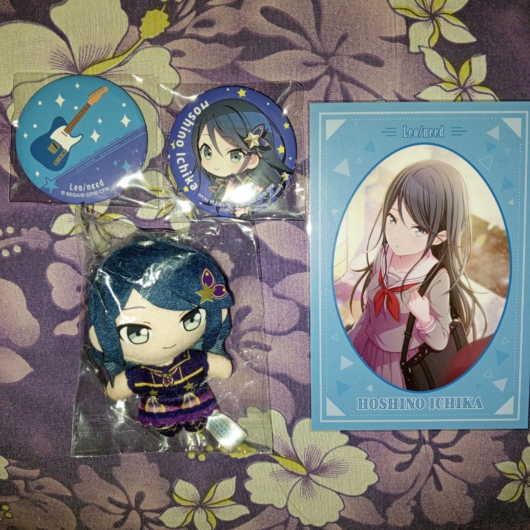 Project Sekai Hoshino Ichika Merch Set (Category: Plushies & Soft Toys) located in Cavite. Submitted by axelandra (Listing ID 1369662695, Image 1). Description: Onhand and 100% authentic SIZE: around 8cm (plush); 57mm (badges); 100 x 148 mm (postcard) CONDITION: new, unused, unopened, in good condition Feel free to DM if you have any questions.