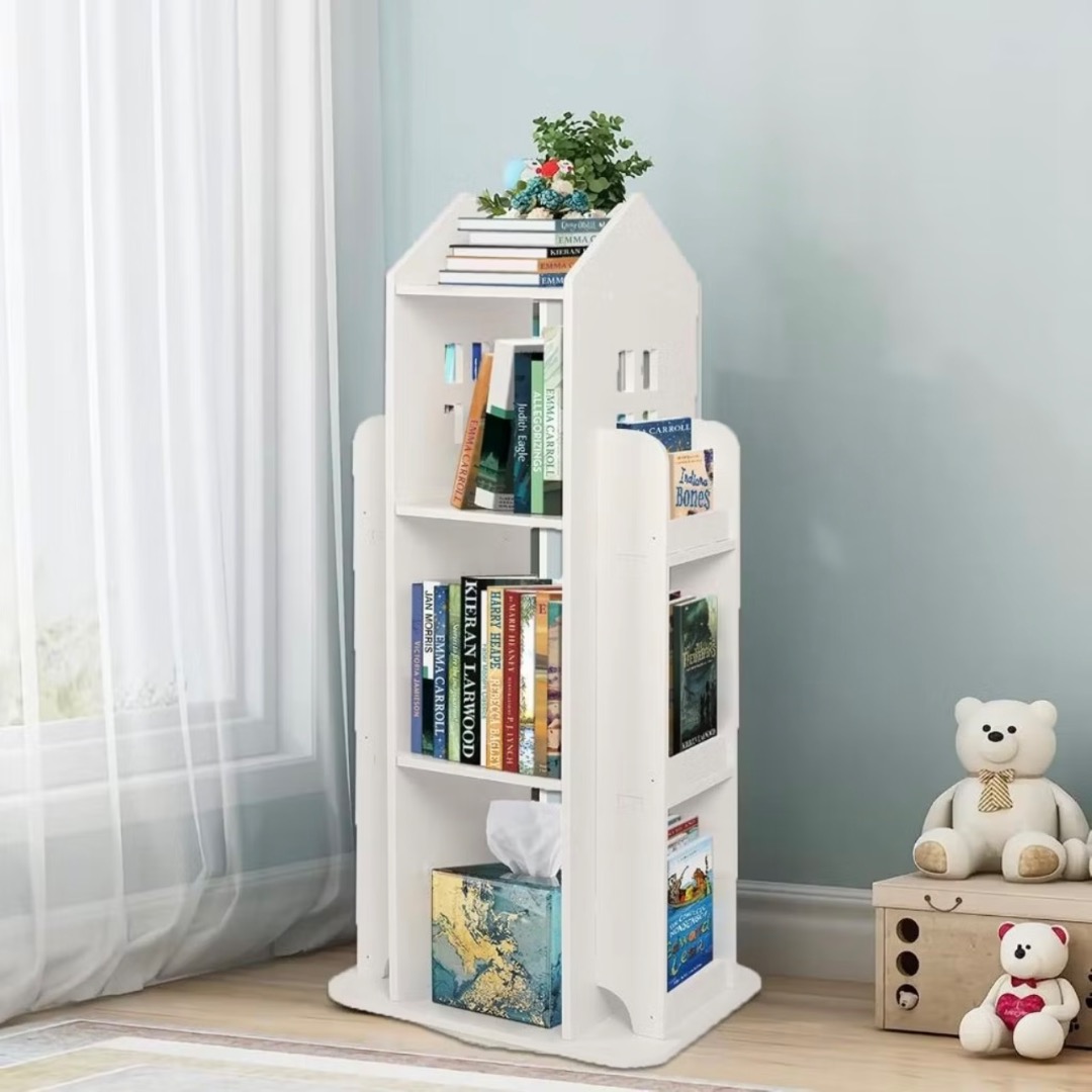 Rotatable Bookshelf | Storage Shelf Organizer | Rotating Book Display ...