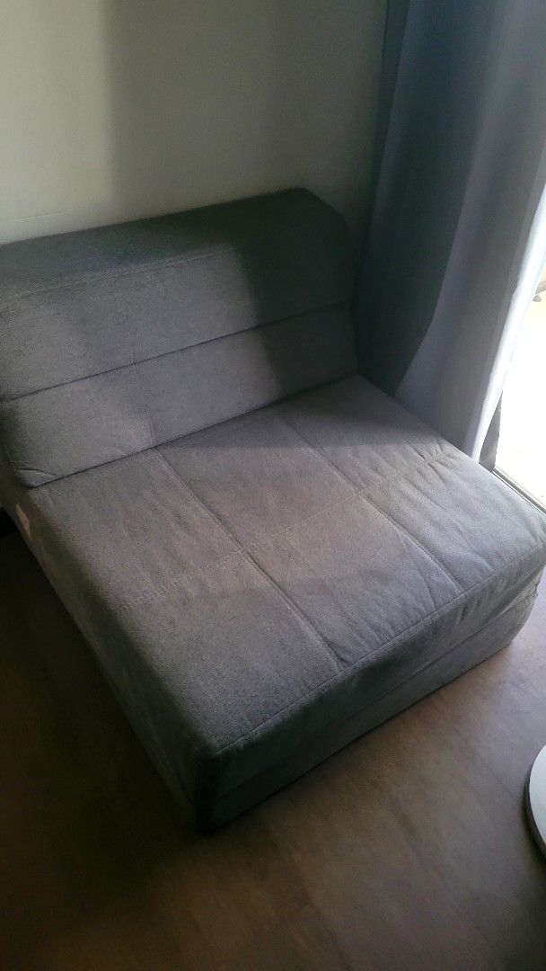Sofa bed (Category: Bed Frames & Mattresses) located in Singapore. Submitted by celiniev (Listing ID 1369532291, Image 1). Description: ‼️ urgent moving sale gray sofa bed only used few times can be converted to single bed self collect between may 18-24.