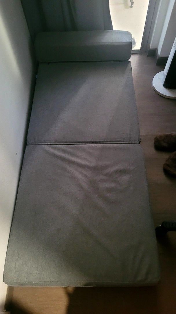 Sofa bed (Category: Bed Frames & Mattresses) located in Singapore. Submitted by celiniev (Listing ID 1369532291, Image 2). Description: ‼️ urgent moving sale gray sofa bed only used few times can be converted to single bed self collect between may 18-24.