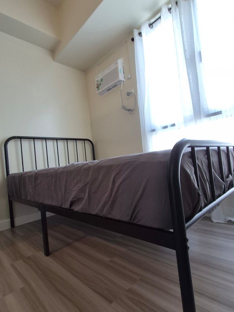Steel Bed Frame - Black Double Size 48x75in (Category: Bed Frames & Mattresses) located in Mandaluyong City. Submitted by iamjules_25 (Listing ID 1369529618, Image 3). Description: Steel black bed frame for double size mattress (48x75in) No issue Used for a couple months only RFS - will change bed frame NOTE - MATRESS AND OTHER ITEMS IN THE PHOTO ARE NOT INCLUDED Photos are actual Item will be shipped from Concepcion 1, Marikina. Delivery fee c/o