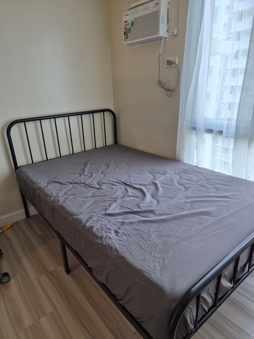 Steel Bed Frame - Black Double Size 48x75in (Category: Bed Frames & Mattresses) located in Mandaluyong City. Submitted by iamjules_25 (Listing ID 1369529618, Image 2). Description: Steel black bed frame for double size mattress (48x75in) No issue Used for a couple months only RFS - will change bed frame NOTE - MATRESS AND OTHER ITEMS IN THE PHOTO ARE NOT INCLUDED Photos are actual Item will be shipped from Concepcion 1, Marikina. Delivery fee c/o