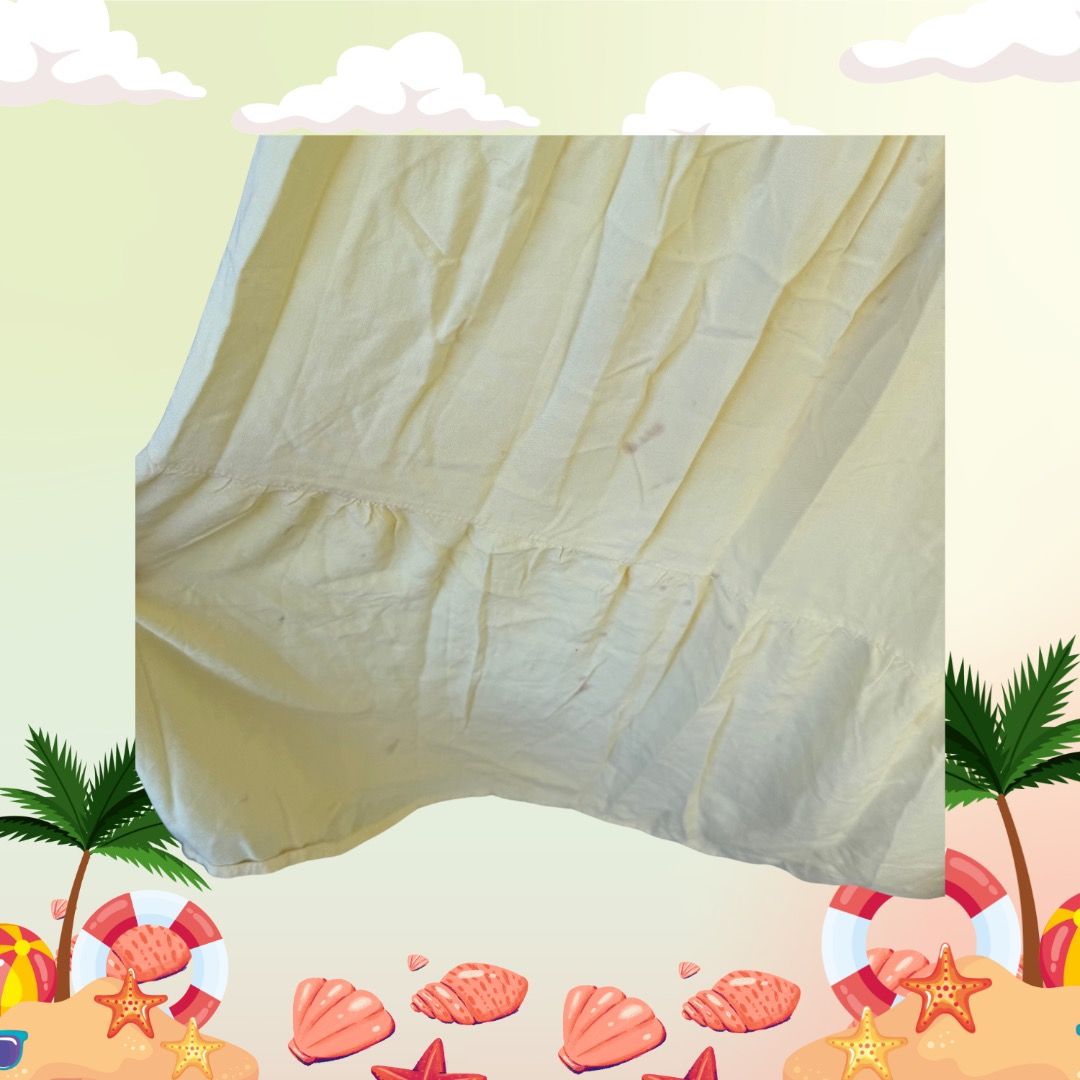 Summer yellow maxi skirt (Category: Skirts) located in Pasay City. Submitted by closetdetoxbyk (Listing ID 1369545449, Image 3). Description: ⚡️ SERIOUSLY DECLUTTERING ⚡️ ‼️Please be considerate. Hagglers and lowballers will be blocked. *Actual photos posted 📏: Free size 🔍: Swipe for actual pic, has stain that's why selling low :). Buy as is ➡️ RFS: decluttering 💸 MOP: BPI/GCash/Maya/Unionbank/GoTyme.