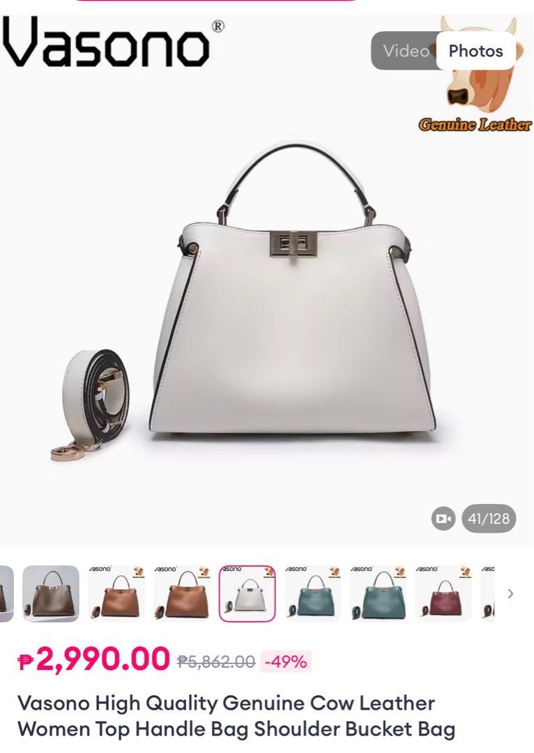 Vasono Peekaboo bag White Small Size (Category: Cross-body Bags) located in Manila. Submitted by preloved.jp (Listing ID 1369514606, Image 2). Description: .