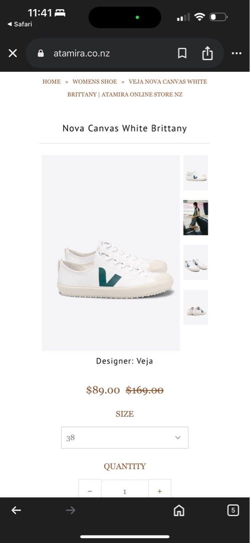 VEJA NOVA CANVAS size 9 26cm (Category: Sneakers) located in General Santos City (Dadiangas). Submitted by preloved_threads03 (Listing ID 1369654892, Image 2). Description: VEJA NOVA CANVAS size 8 (female).