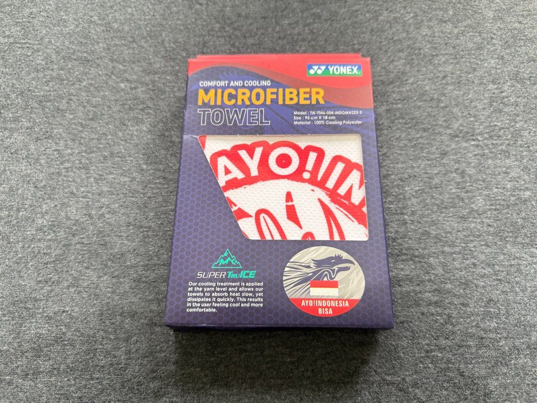 由 according123 (刊登 ID 1369594257，圖片 1) 提交，位於 新北市 (New Taipei) 的 Yonex 涼感巾 (類別：球拍和球類運動)，說明：印尼公開賽帶回 95*18公分 全新未拆。