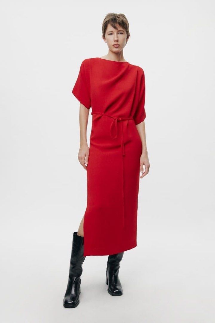 Zara Red Dress (Category: Dresses) located in Tarlac. Submitted by ms.bee_ (Listing ID 1369548143, Image 3). Description: BRAND NEW WITH TAGS NO WHEN WORN, swipe left to see other pictures NO MEASUREMENTS ALL SALES ARE FINAL, NO ASKING FOR LP MOP: GCASH or BDO MOD: JNT Price + SF (shouldered by buyer).
