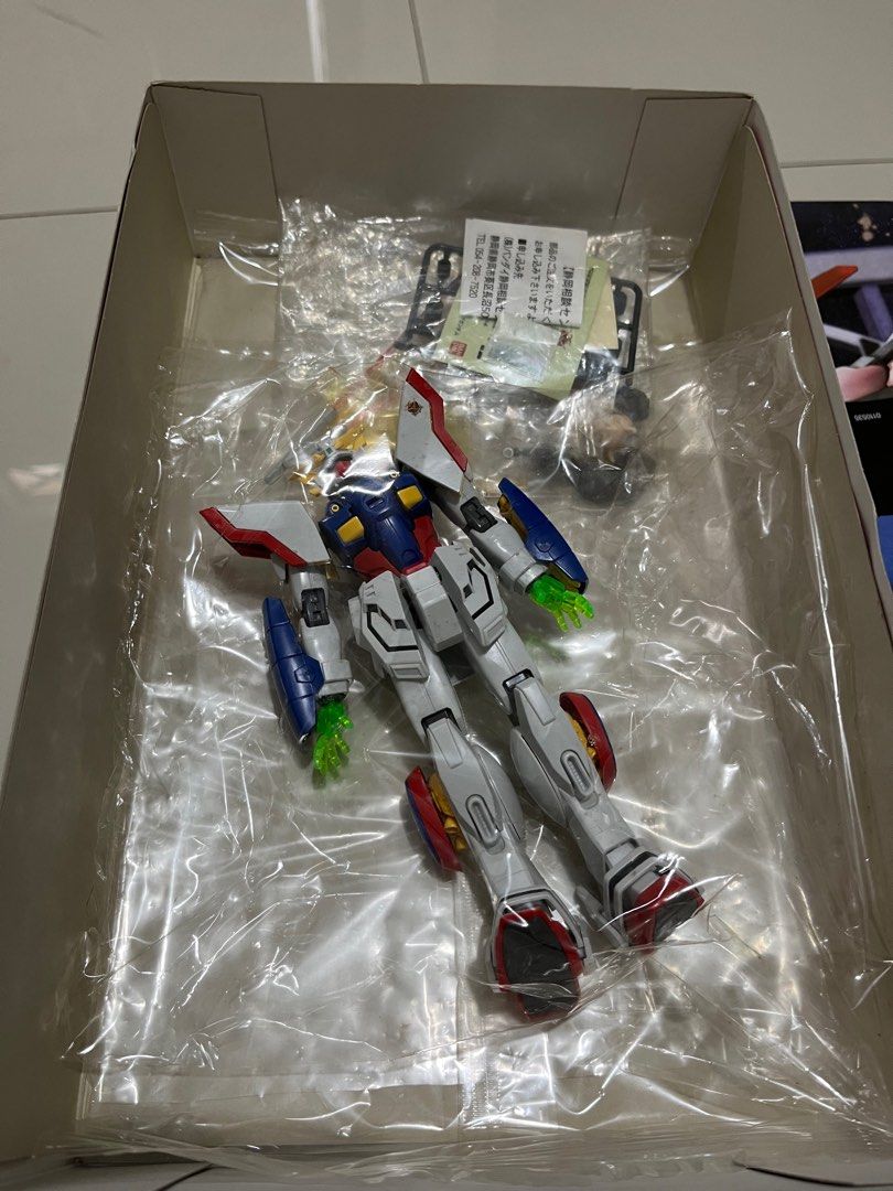 1/100 MG Shining (Category: Gundam & Model Kits) located in Rizal. Submitted by nextwavetech0428 (Listing ID 1369770691, Image 3). Description: 1/100 MG Shining Gundam -box & manual -snap built then put back in the box -🚨issue : some stickers were applied 📍Antipolo City.