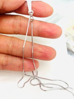 New 18K White Gold 16" Box Chain Necklace63015655879555110